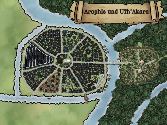 Stadtplan Araphis und Uth’Akara